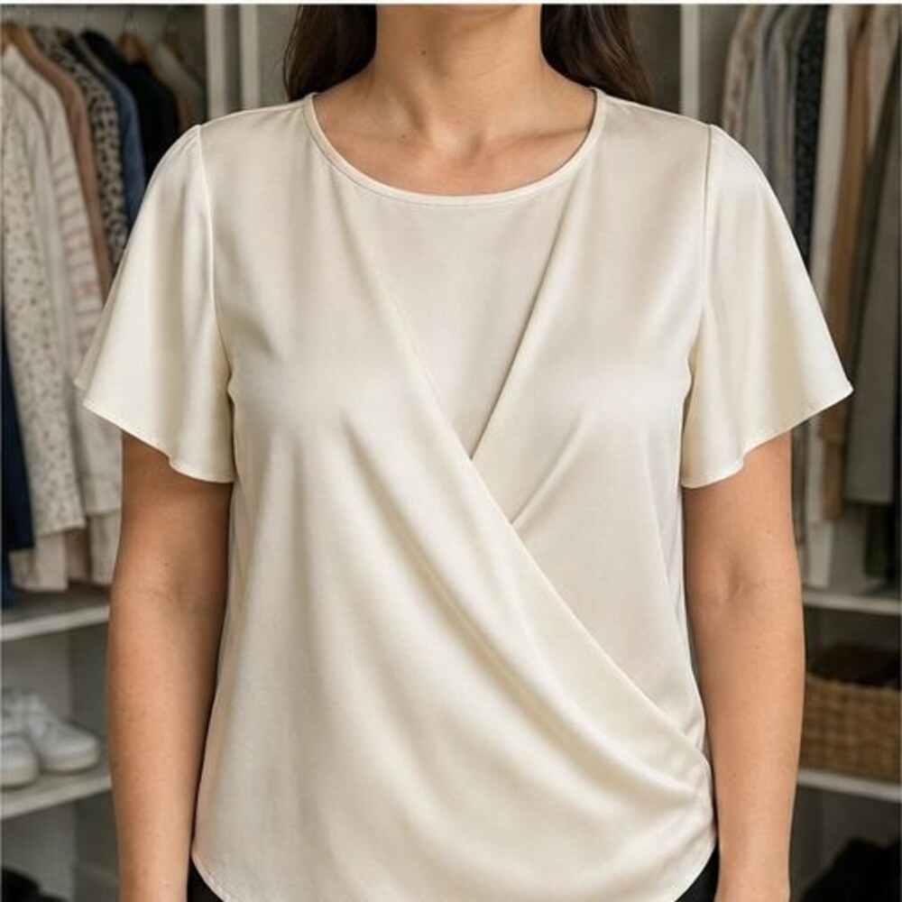Cream Ruffle Blouse - Picture 2 of 6